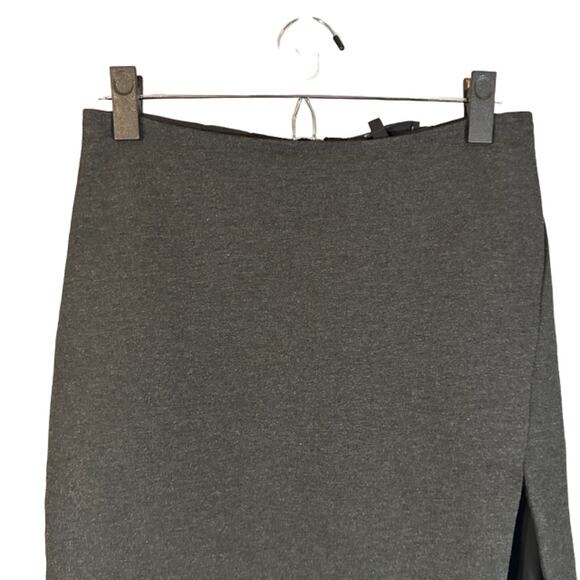 Olivaceous Dark Gray High Front Slit Back Zip Straight Pencil Skirt Women Sz M - Picture 5 of 9
